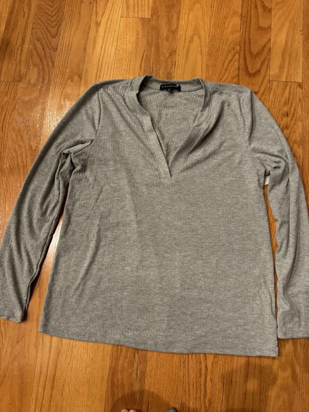 Gibsonlook Thermal Tunic Top Size XL Long Sleeve Heather Gray NWOT